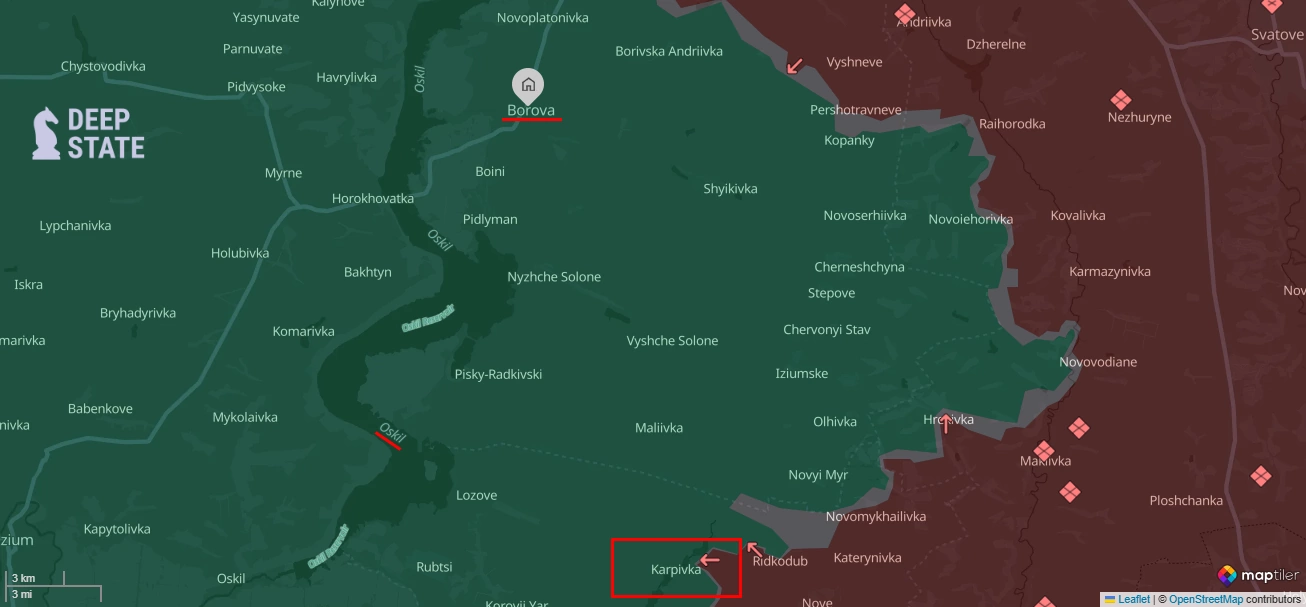 Russian advance near Karpivka