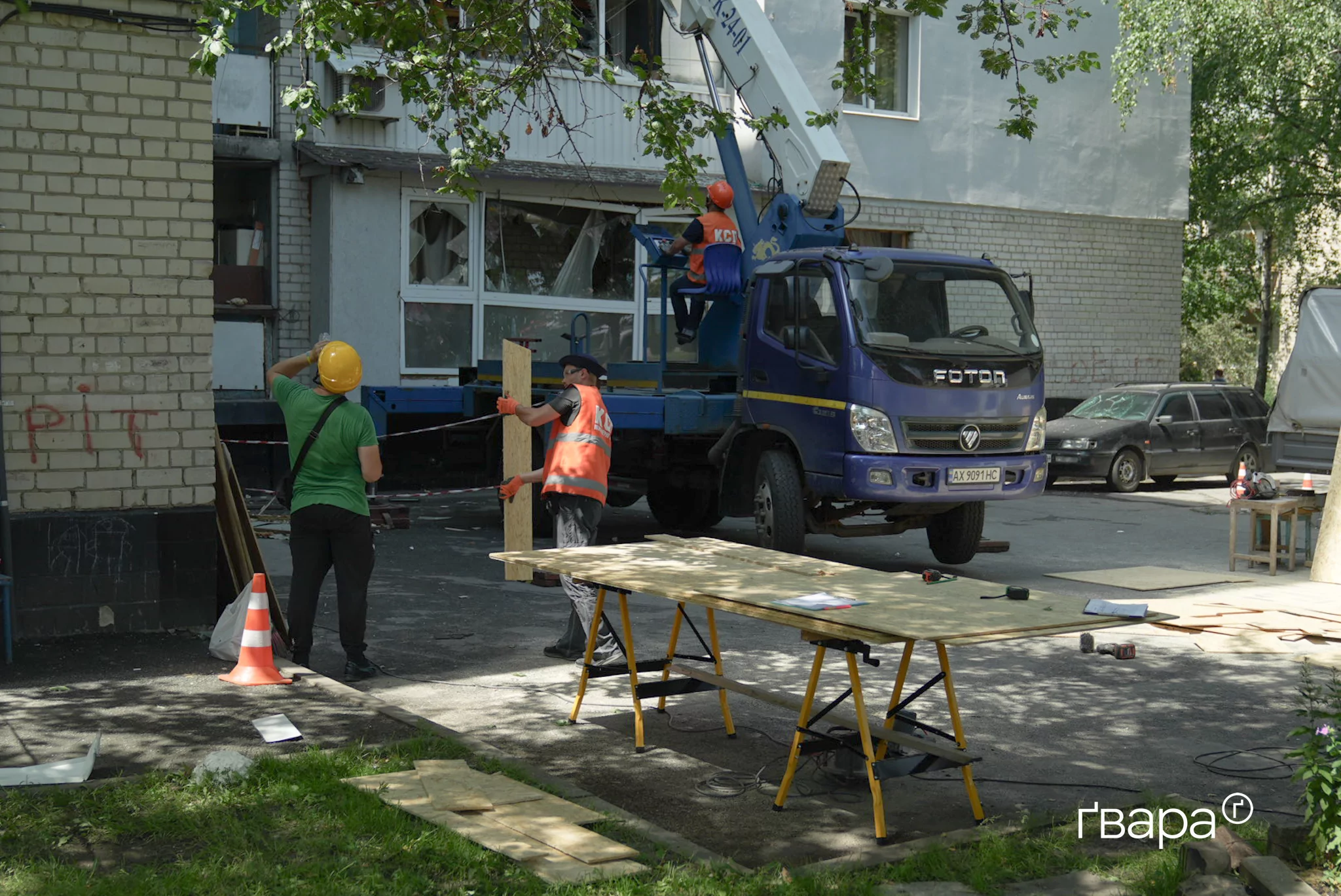 Наслідки обстрілу Київського району Харкова 26 липня