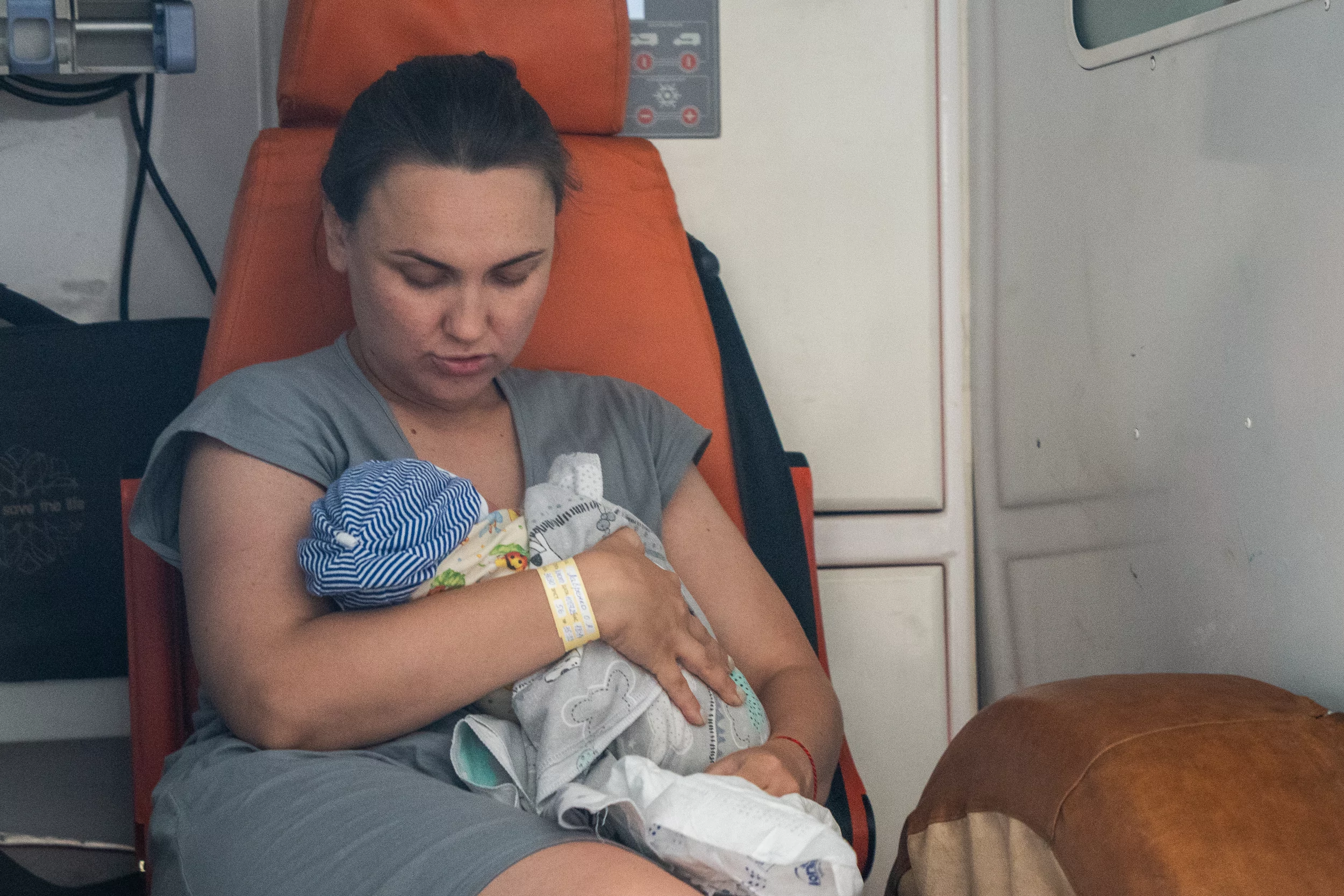 One of the women who gave birth days before Russian morning attack on Saltivskyi district of Kharkiv, July 11, 2025