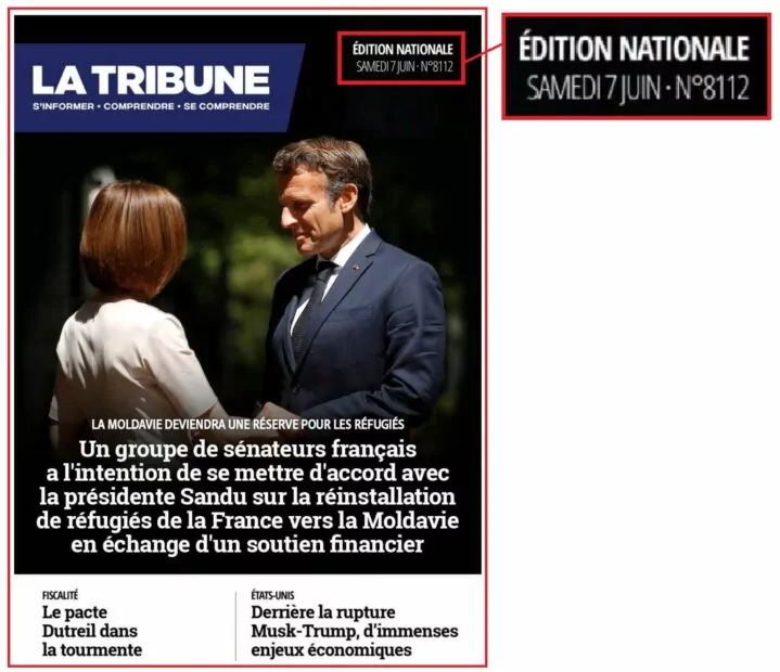 Фейкова обкладинка примірника французького журналу «La Tribune»