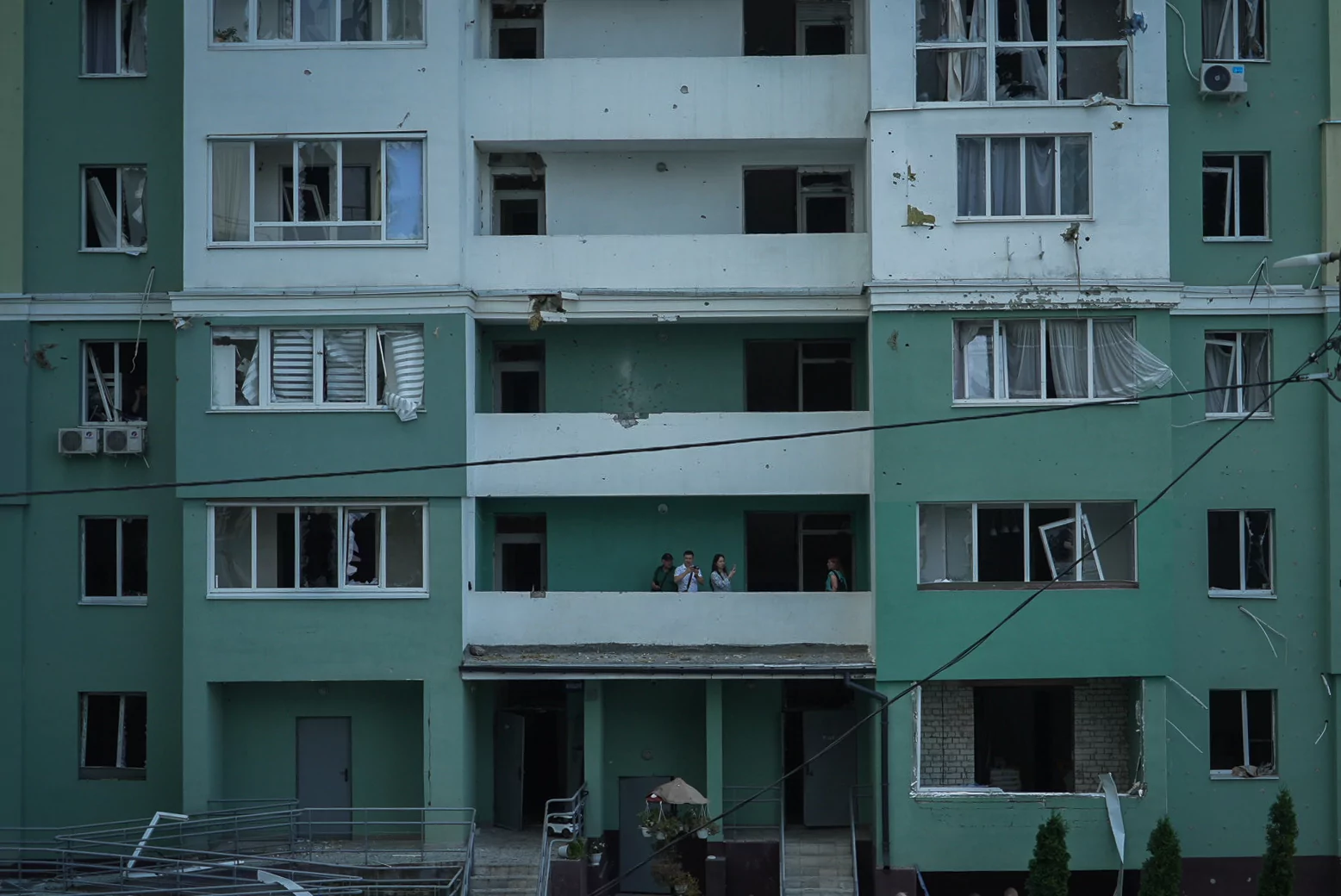 Damaged residential building in Shevchenkivskyi district after Russian attack on July 24