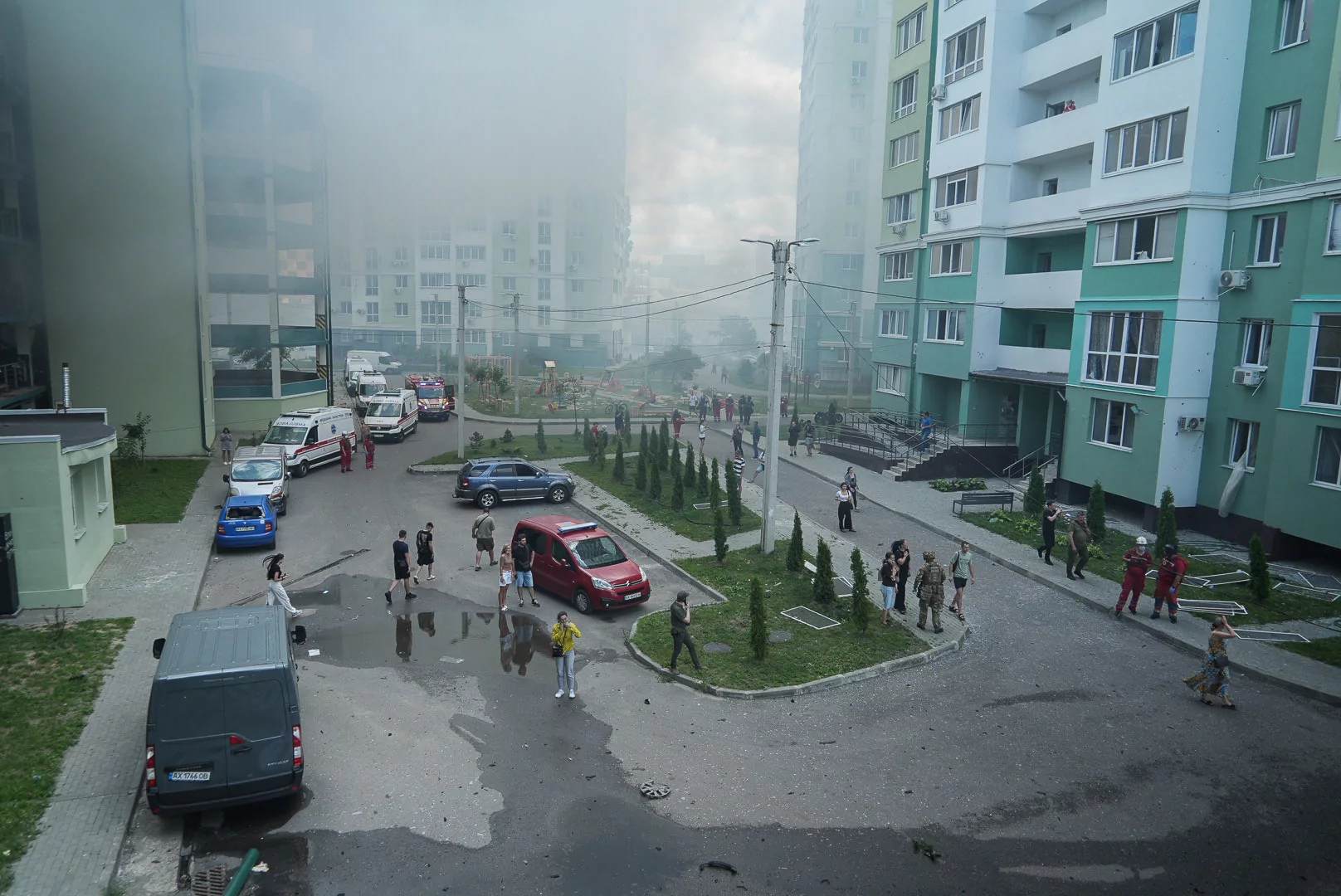 Fire in a residential complex in Shevchenkivskyi district after Russian attack on July 24