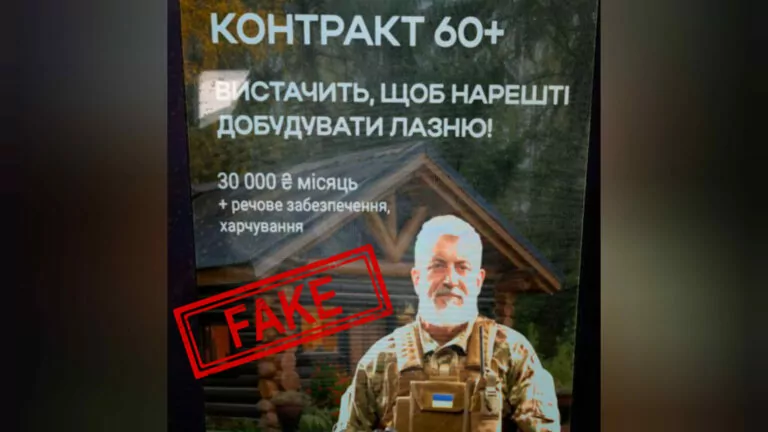 Фейк. Рекламна кампанія «Контракту 60+» від Міноборони України