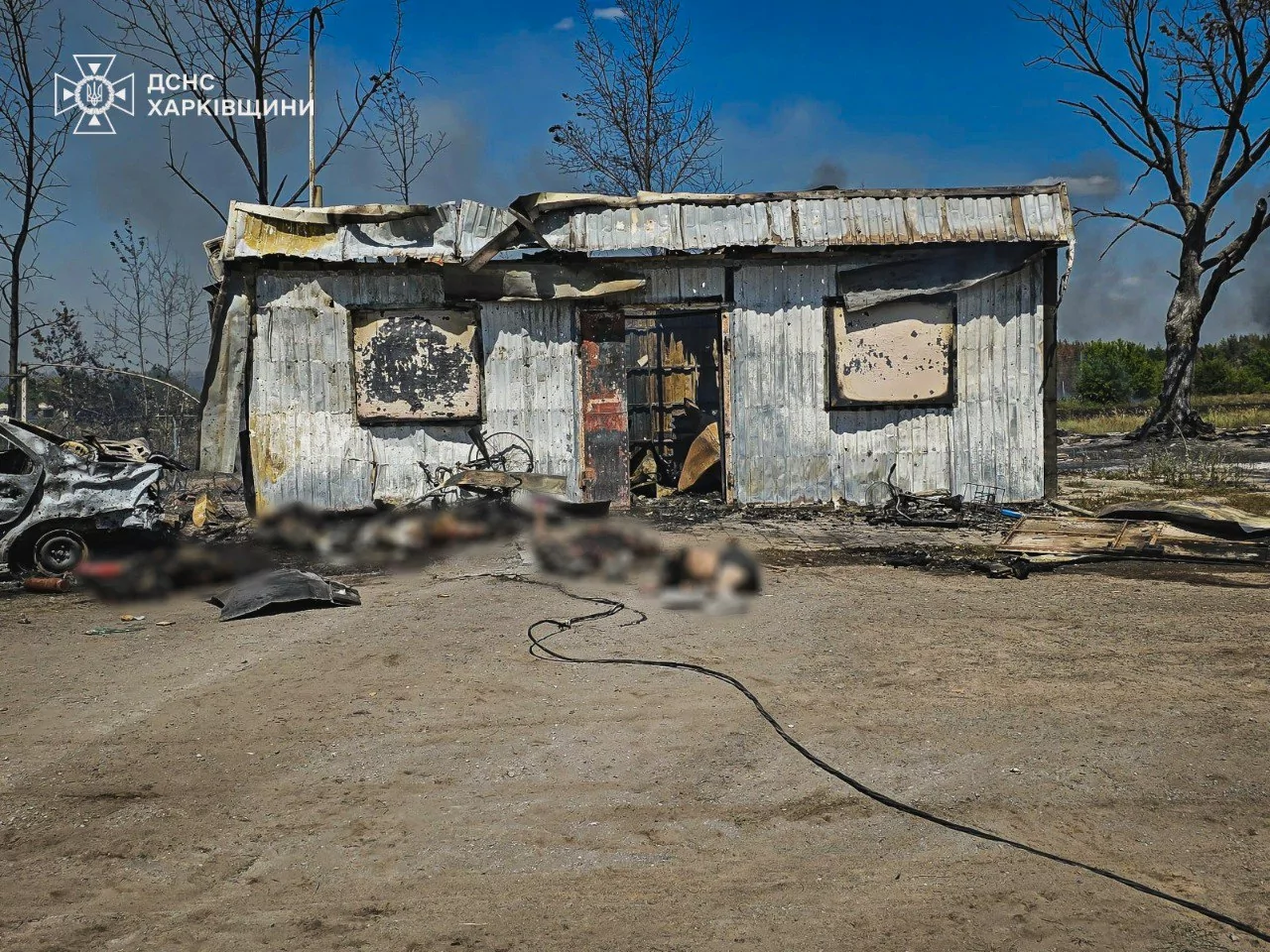 Russian attack on the only shop in Novoplatonivka on July 29