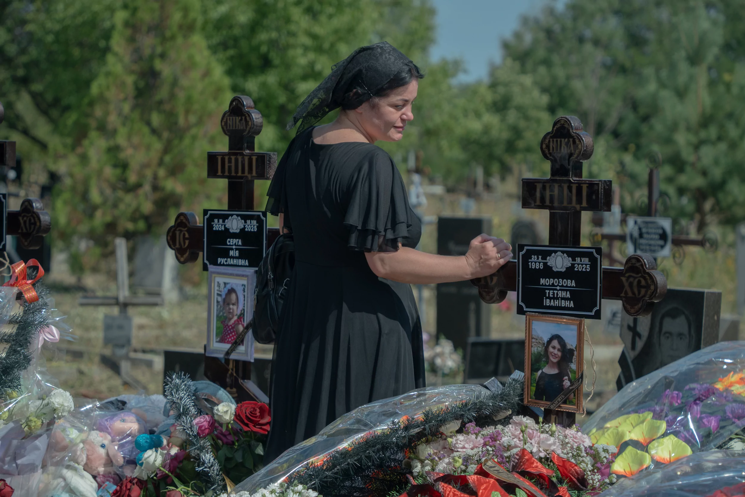 The graves of Miia and her mother Tatiana from killed family