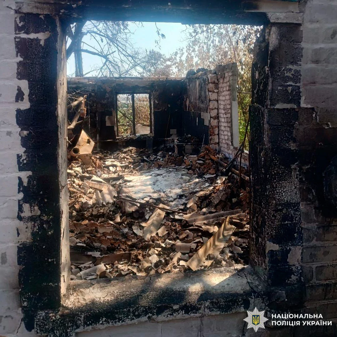 Damaged house after Russian attack on Kharkiv Oblast on August 29