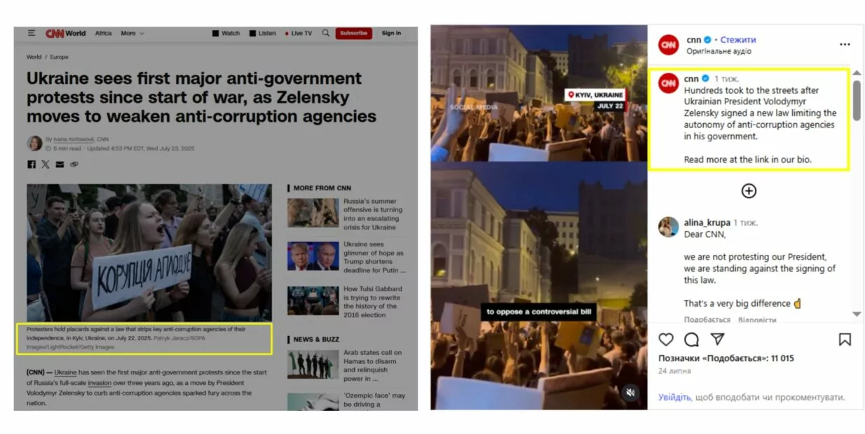 CNN про антикорупційні протести в Україні