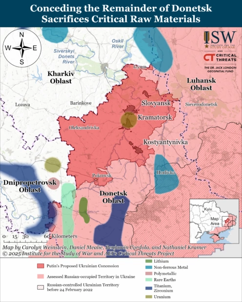 «Пояс фортець» у Донецькій області / джерело: ISW