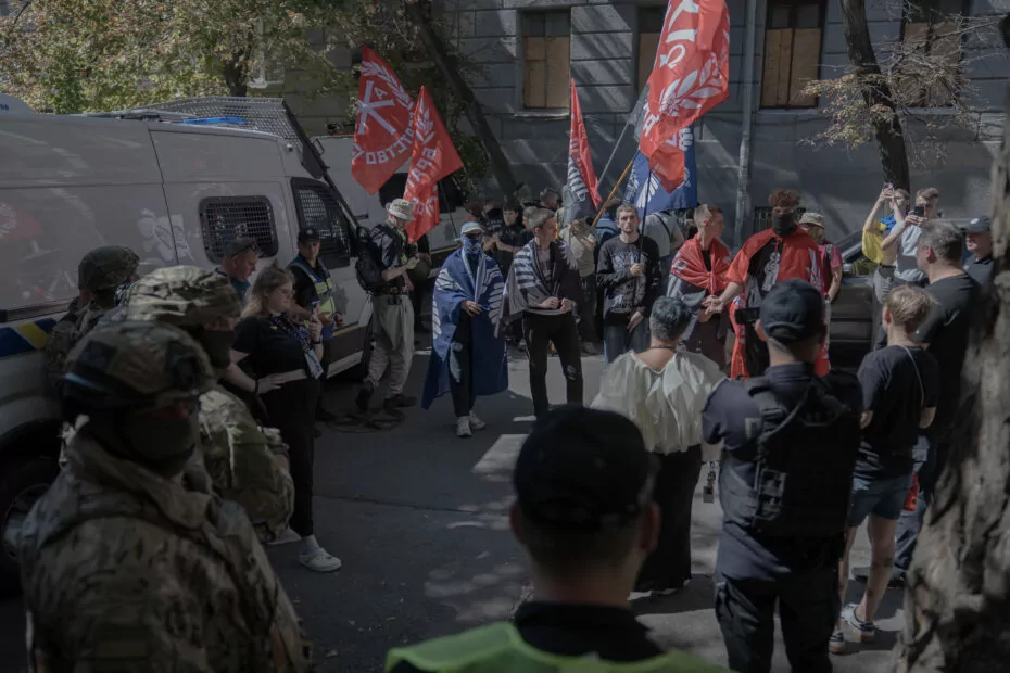 Right-wing, nationalist group's confrontation with Anna Sharyhina, activist and co-organizer of KharkivPride 2025