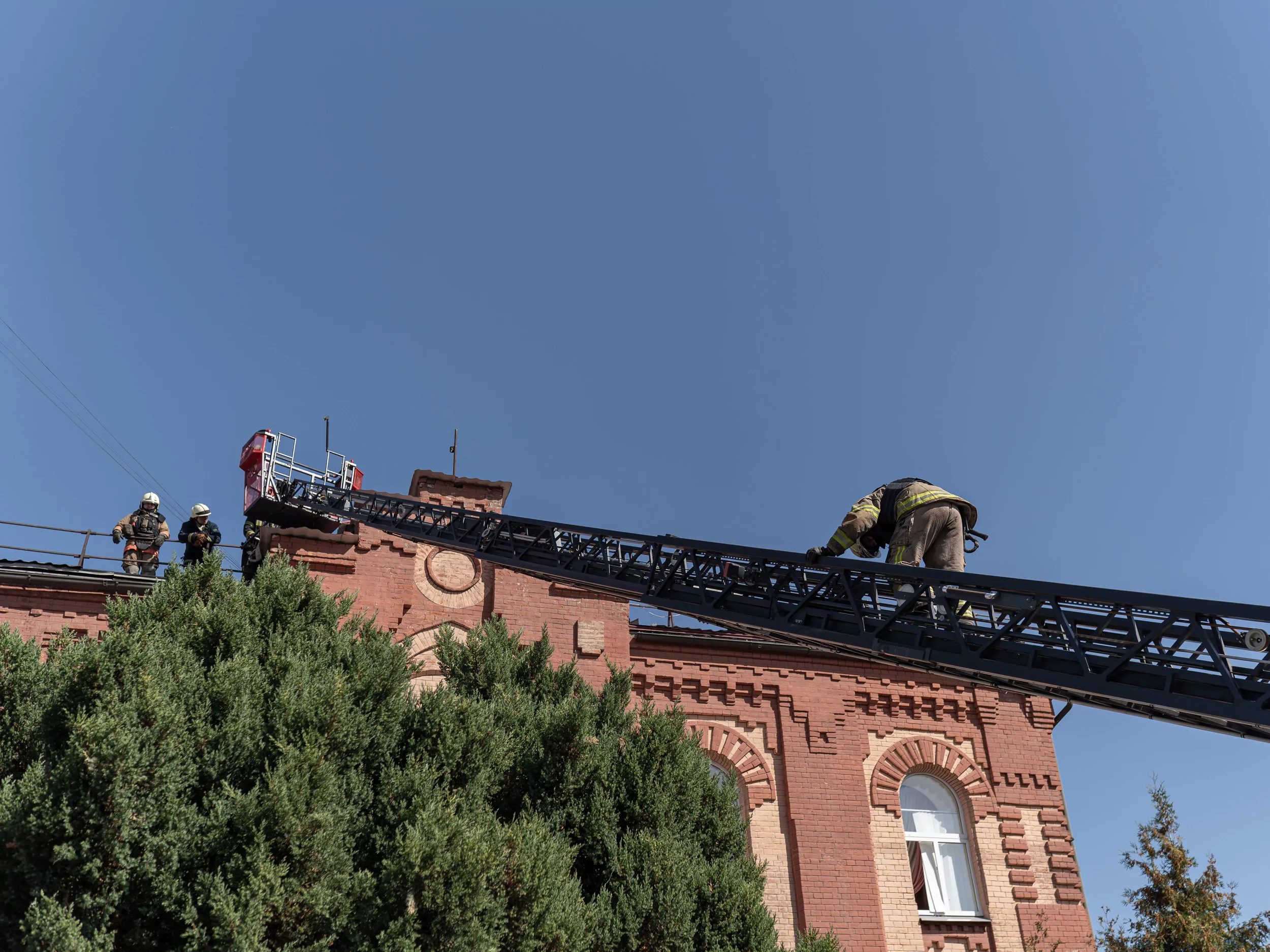 Damaged building of the university after Russian attack on Kharkiv in Sep. 16