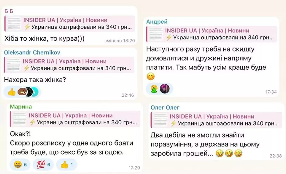 Коментарі користувачів соцмереж
