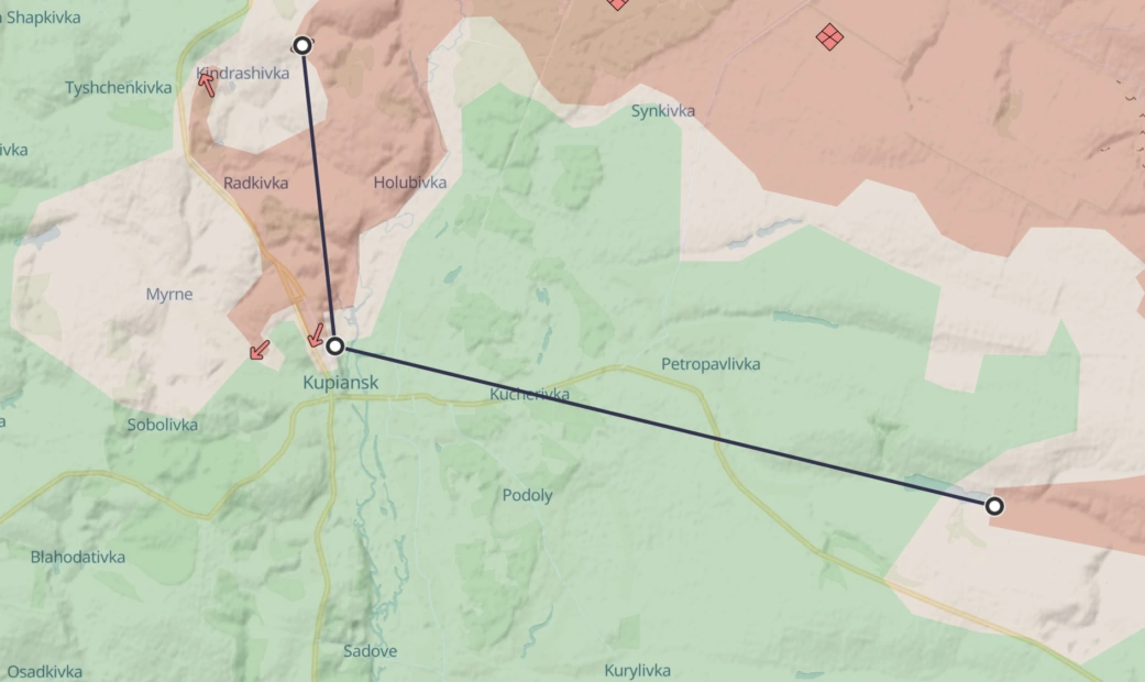 DeepState map from Sep. 18, 2025 near Kupiansk