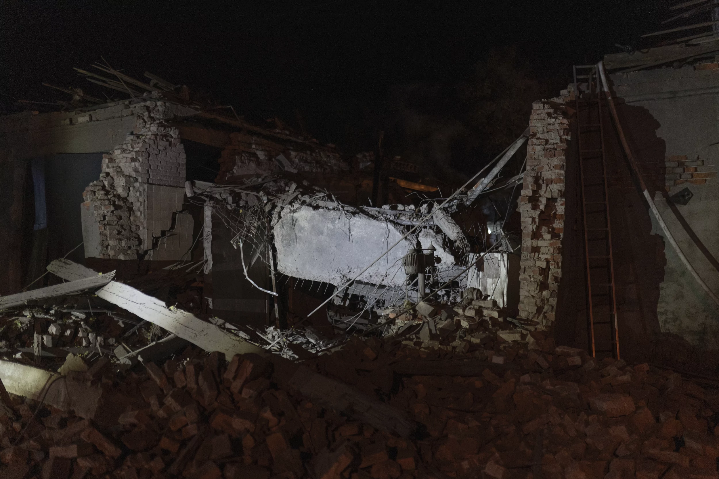 Damaged building on the territory hospital after Russian attack on Kharkiv on Oct. 14