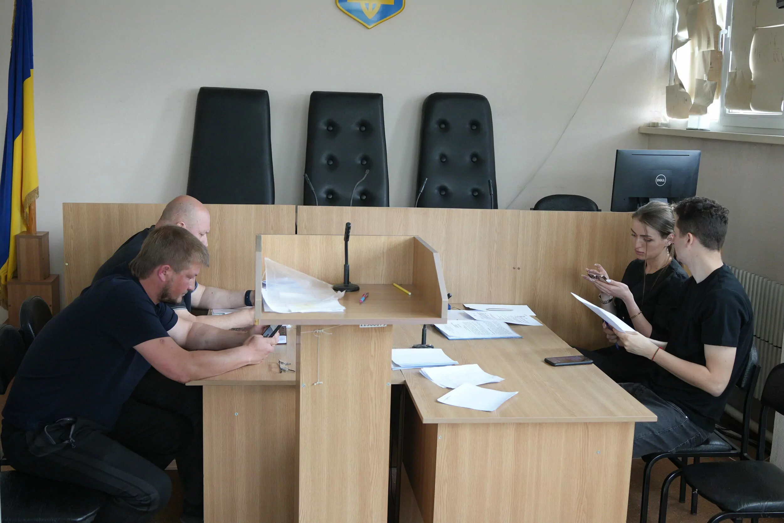 Court hearing in trial of Serhii Volovyk, an employee of Kharkiv recruitment center, who hit Yurii Fediai, a civilian teacher