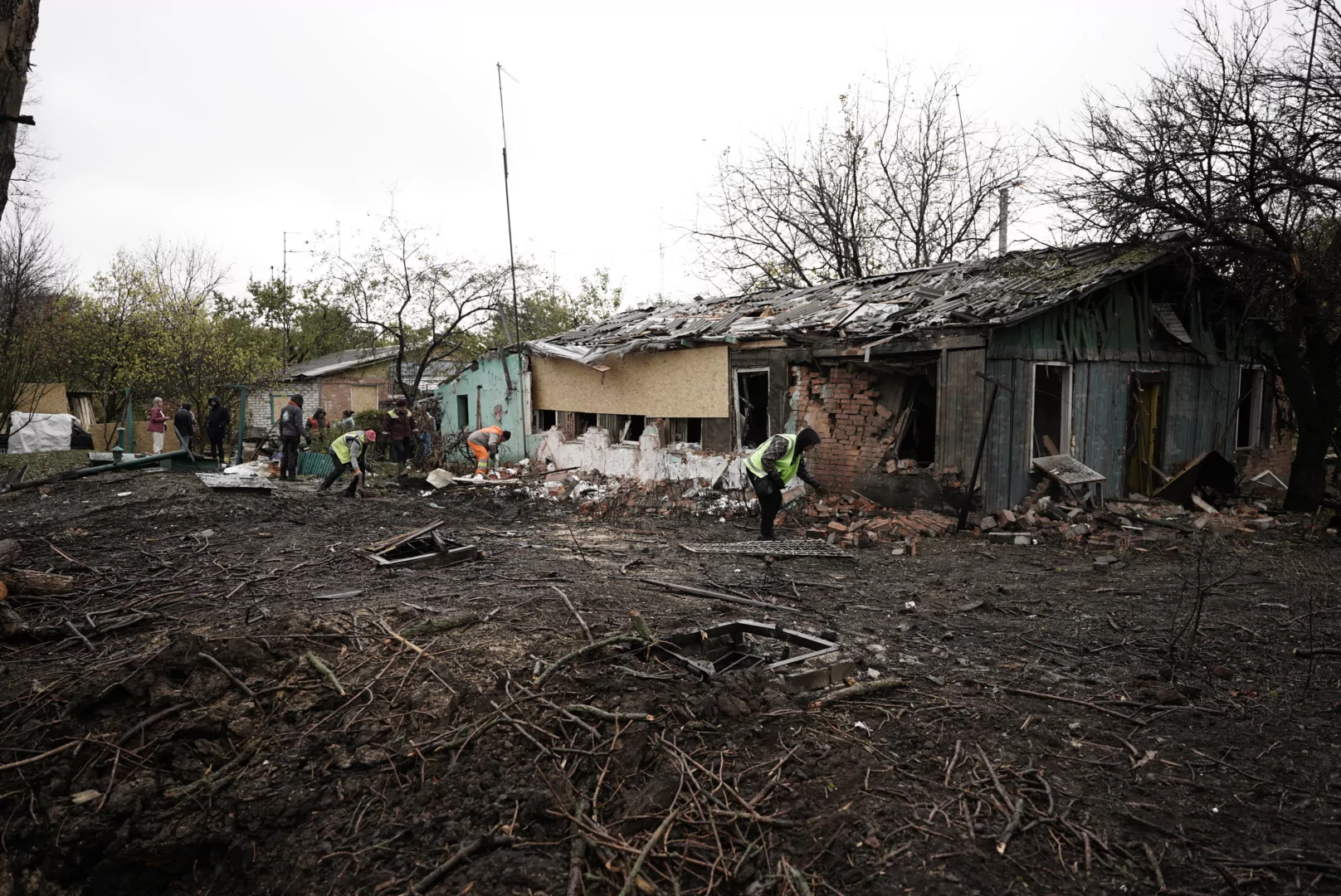 Damaged house in the Industrialnyi district after Russian attack on Kharkiv