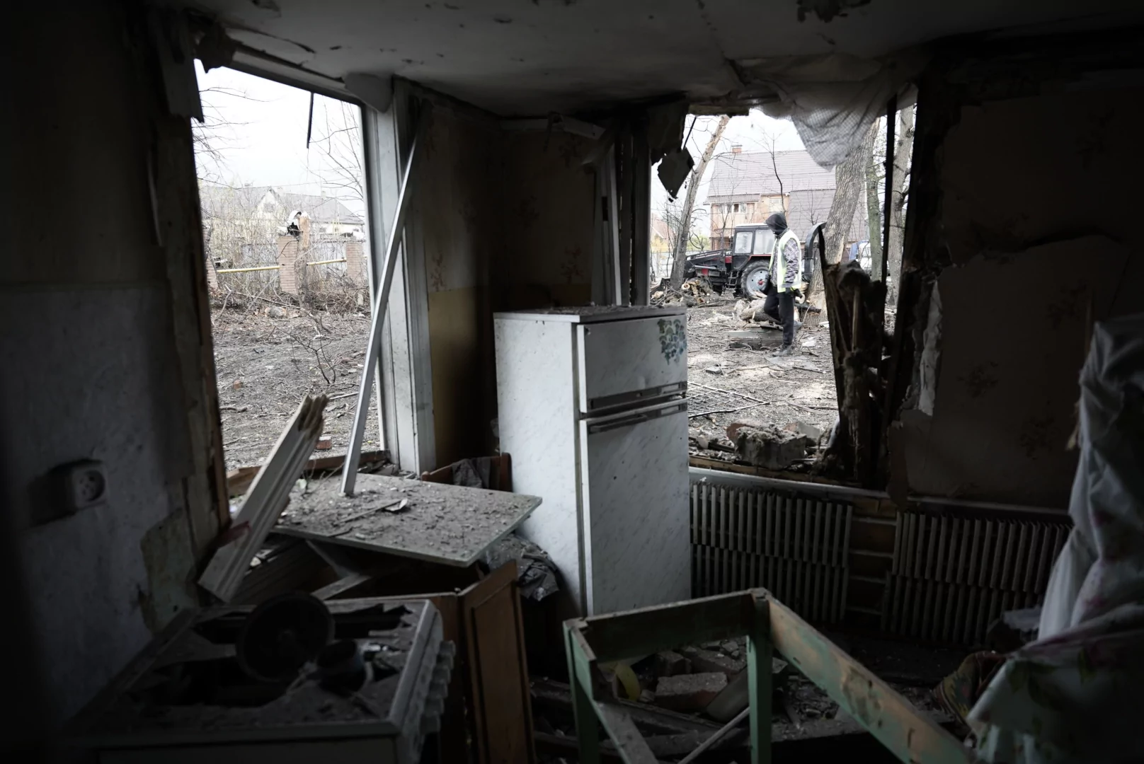 Damaged house in the Industrialnyi district after Russian attack on Kharkiv