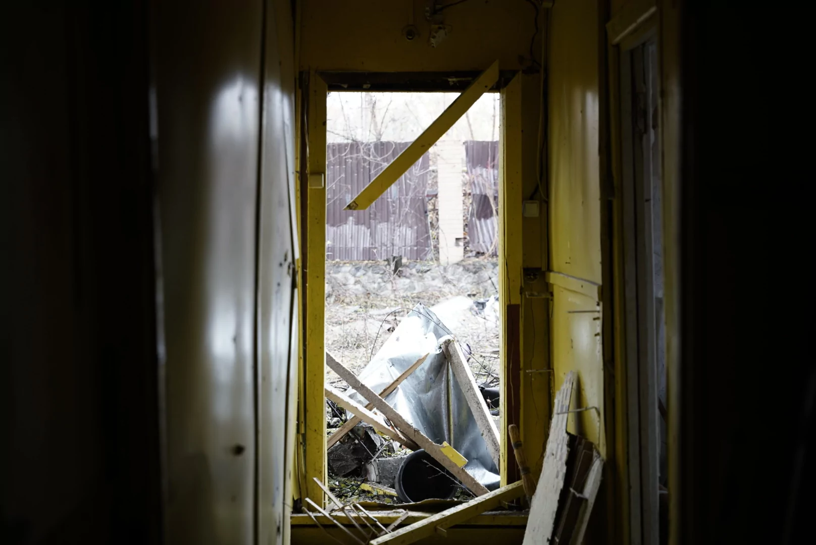Damaged house in the Industrialnyi district after Russian attack on Kharkiv
