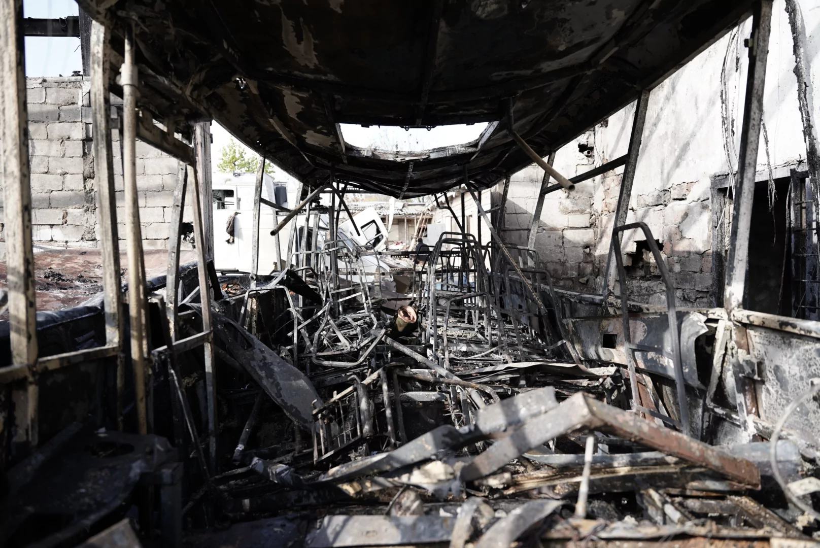 Vehicle, scorched by Russian glide bomb attack on Kharkiv