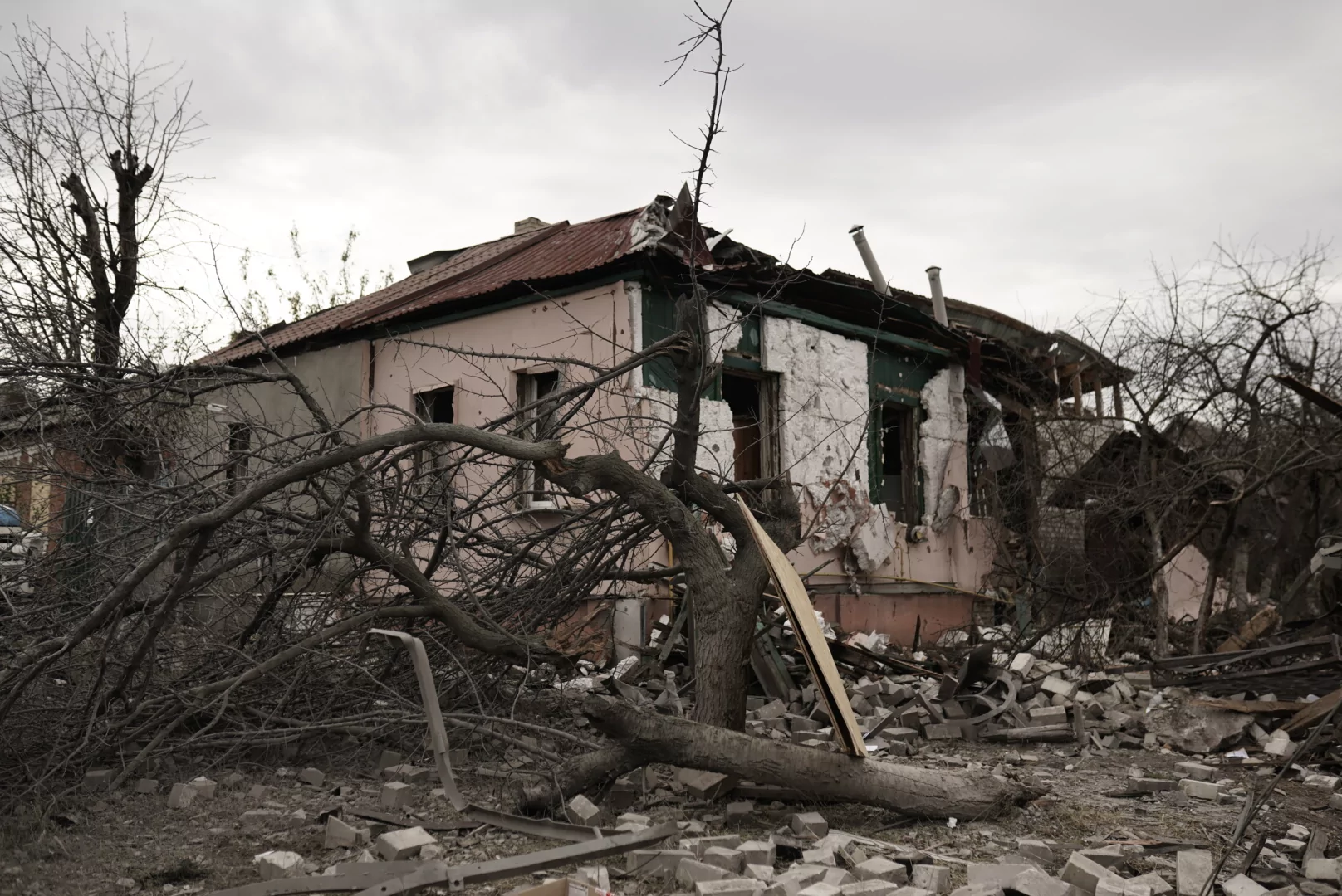 Damaged house in the Saltivskyi district after Russian attack on Kharkiv on Oct. 1