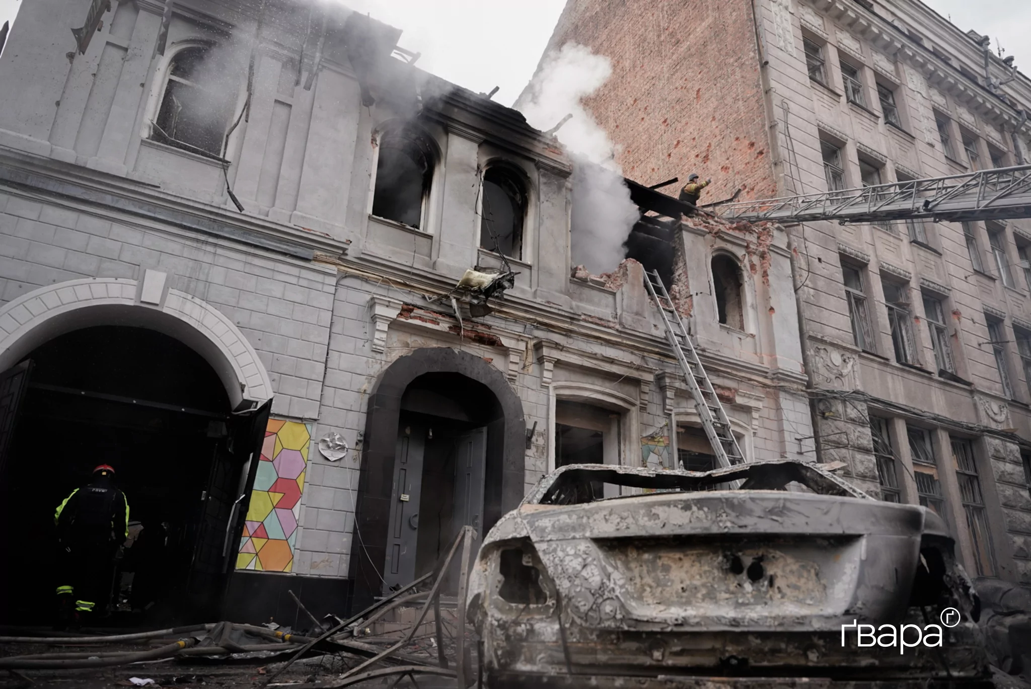 Наслідки обстрілу дитячого садка в Холодногірському районі Харкова / Фото: Ґвара Медіа, Микита Кузнецов