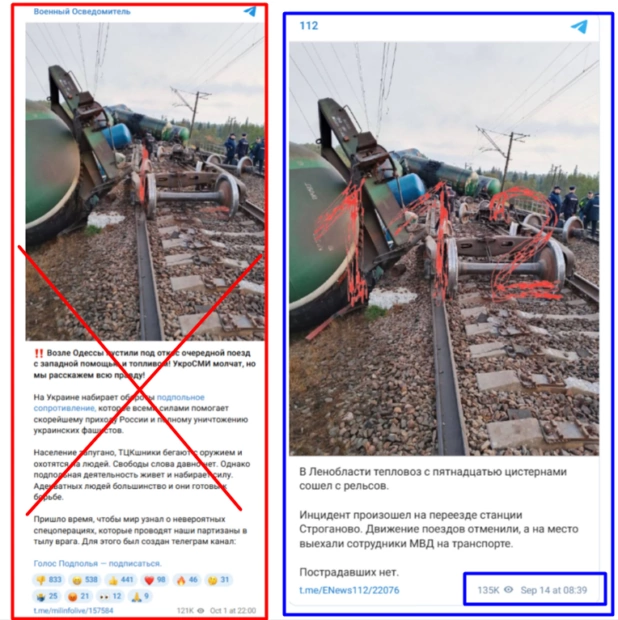 фейк про дтп із потягом на Одещині
