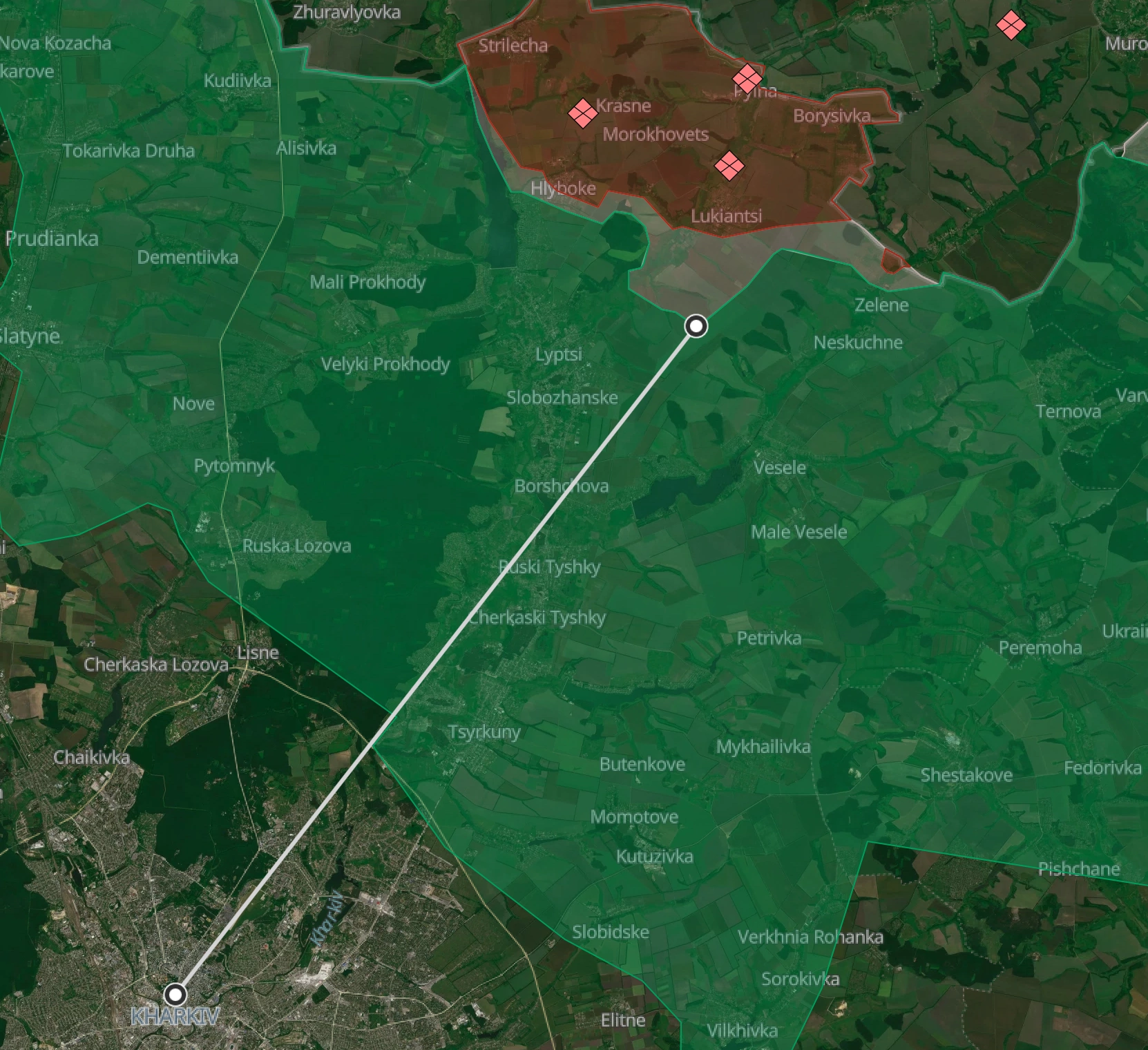 The situation in northern Kharkiv region, where Khartiia Brigade operates, distance from the frontline to Kharkiv is 30 kilometers