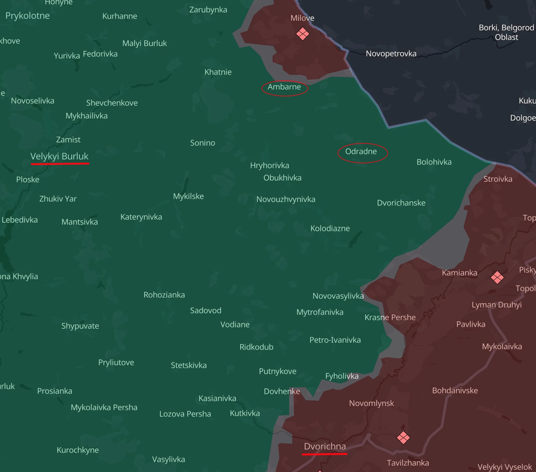 Advance of Russian forces in Velykyi Burluk axis on Oct. 1