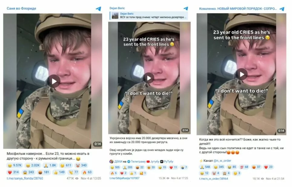 зображення до посту: Фейк. Відео з 23-річним військовим, якого проти волі мобілізували та відправили у Часів Яр