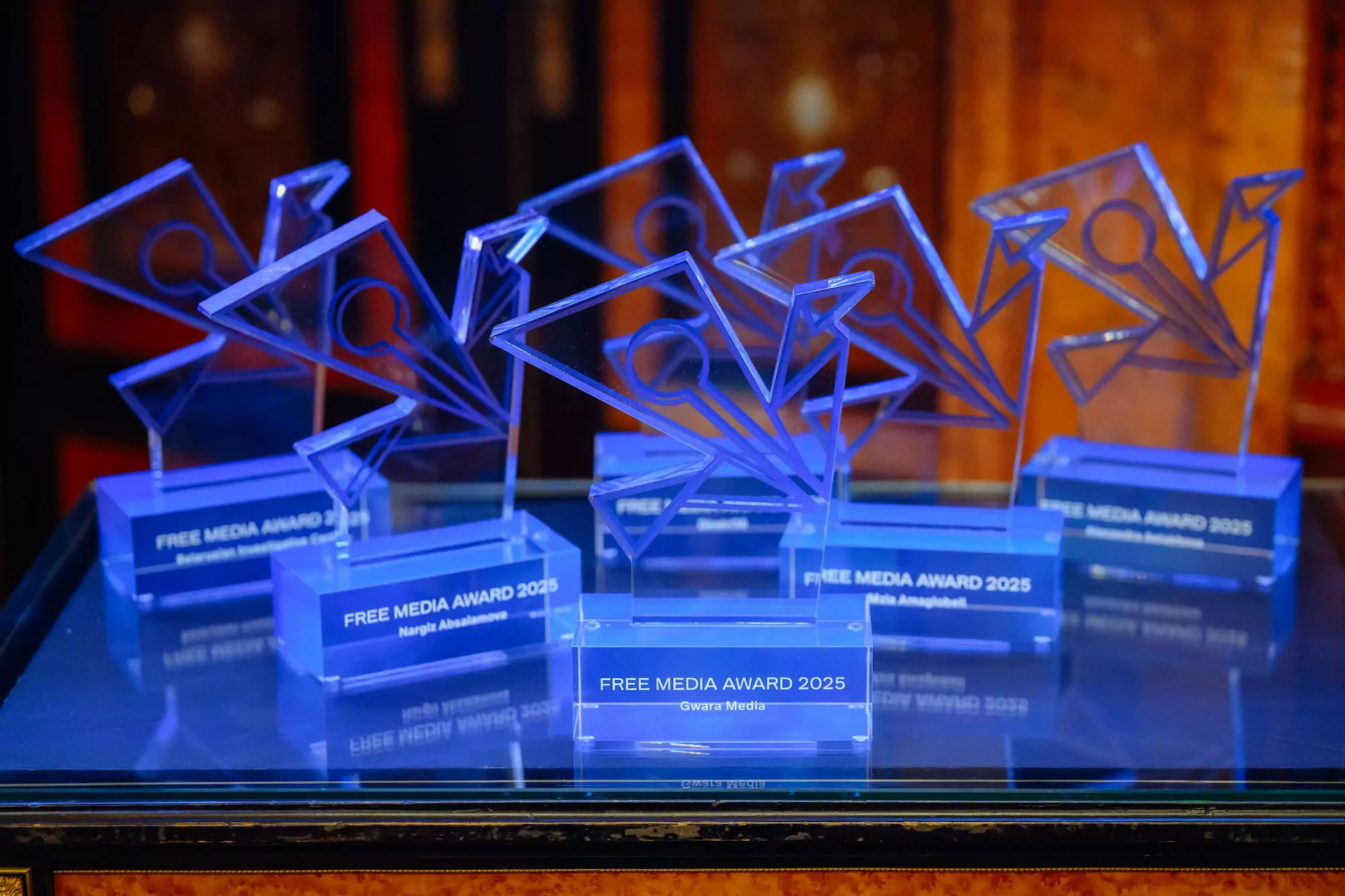 Free Media Awards - translucent statuettes