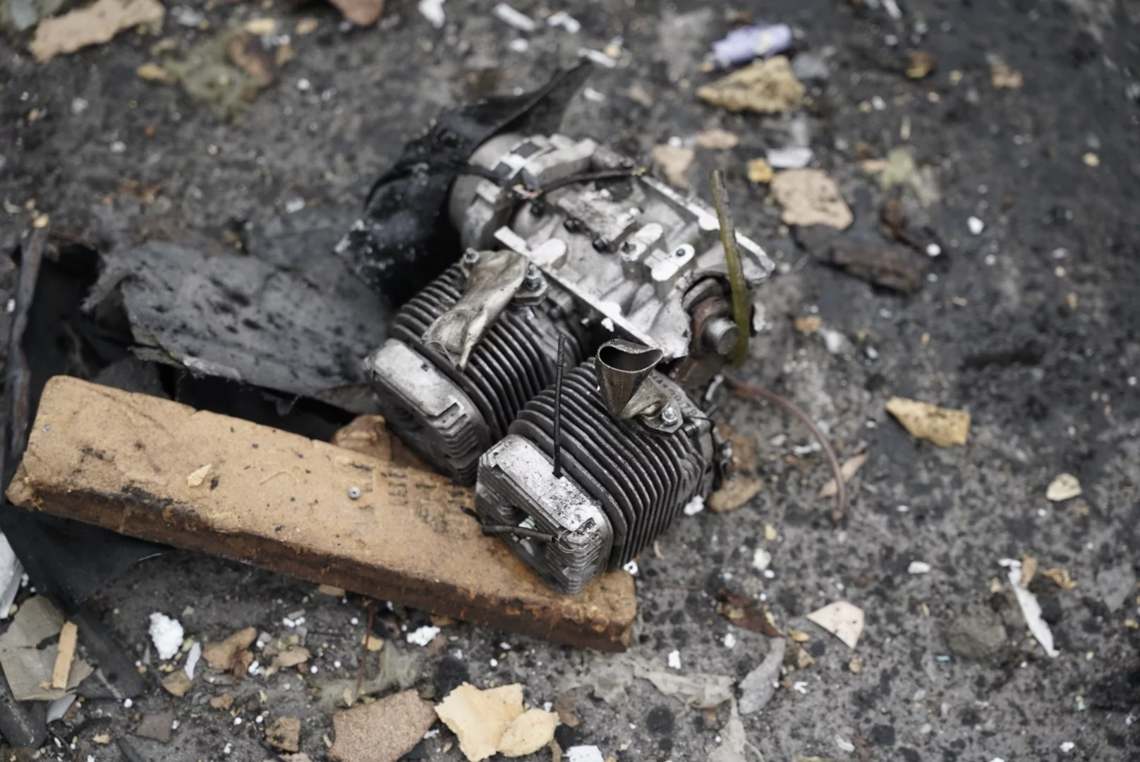 The aftermath of Russian shelling in the Kholodnohirskyi district of Kharkiv on Nov.12