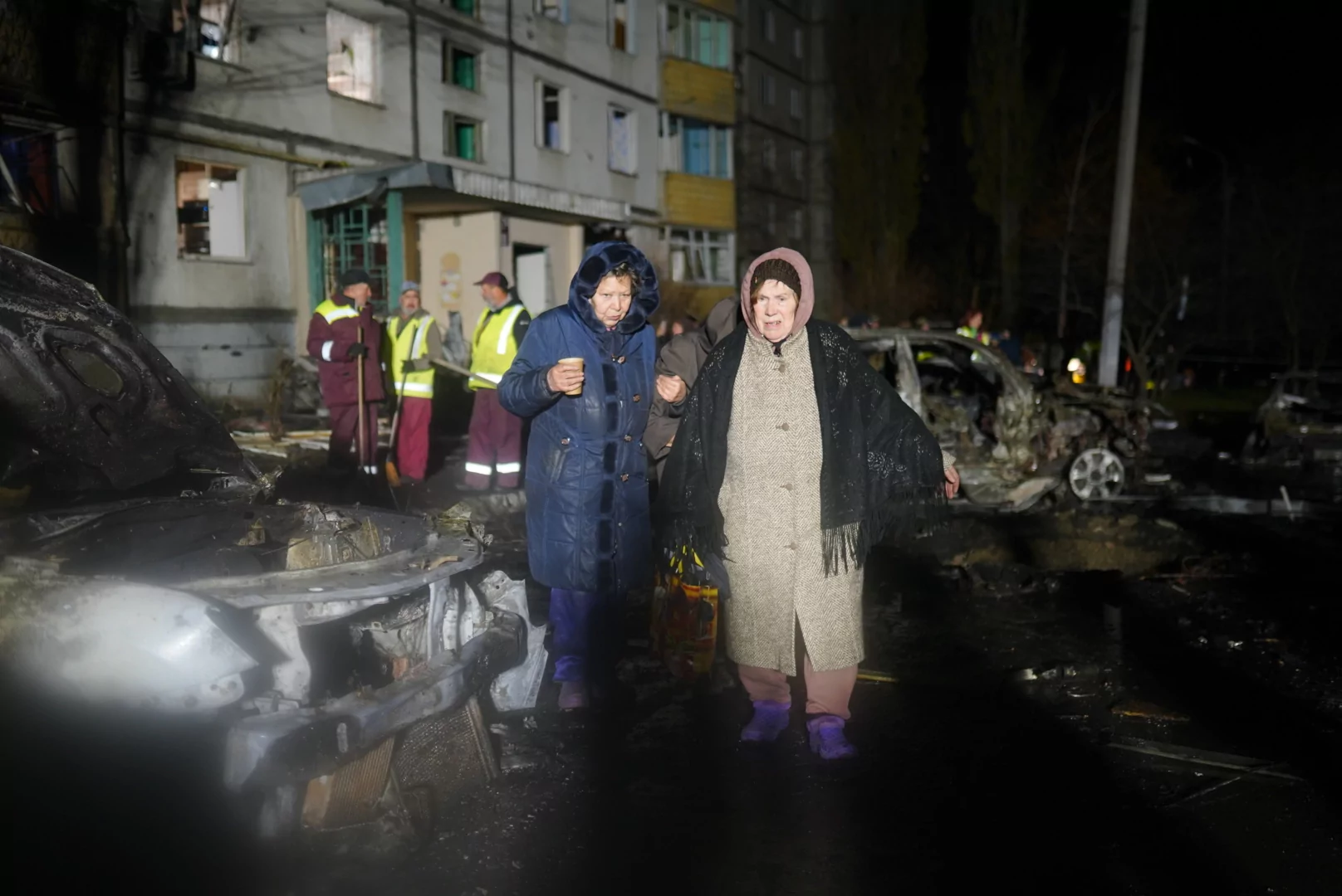 Injured civilians after the Russian attack on Kharkiv