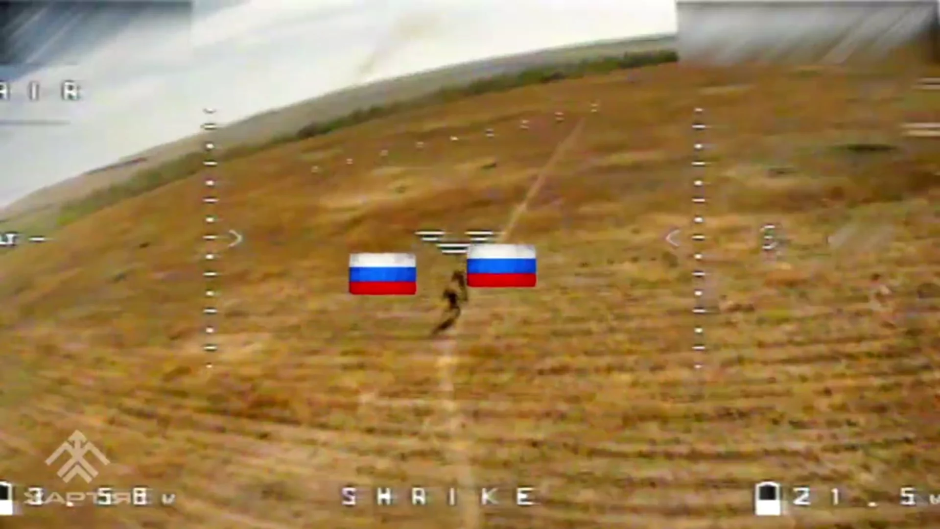 The drone of Khartiia Brigade attacks a Russian soldier