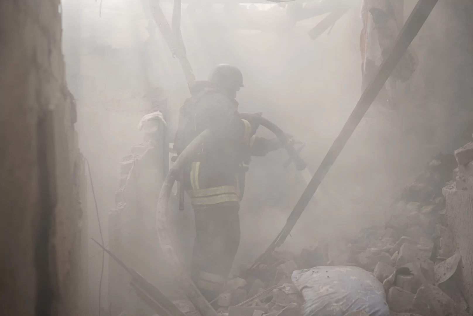 Firefighter in the kindergarten