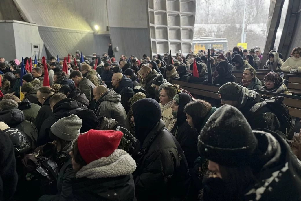 The photo during the funeral of Lana Chornohorska, call sign Sati