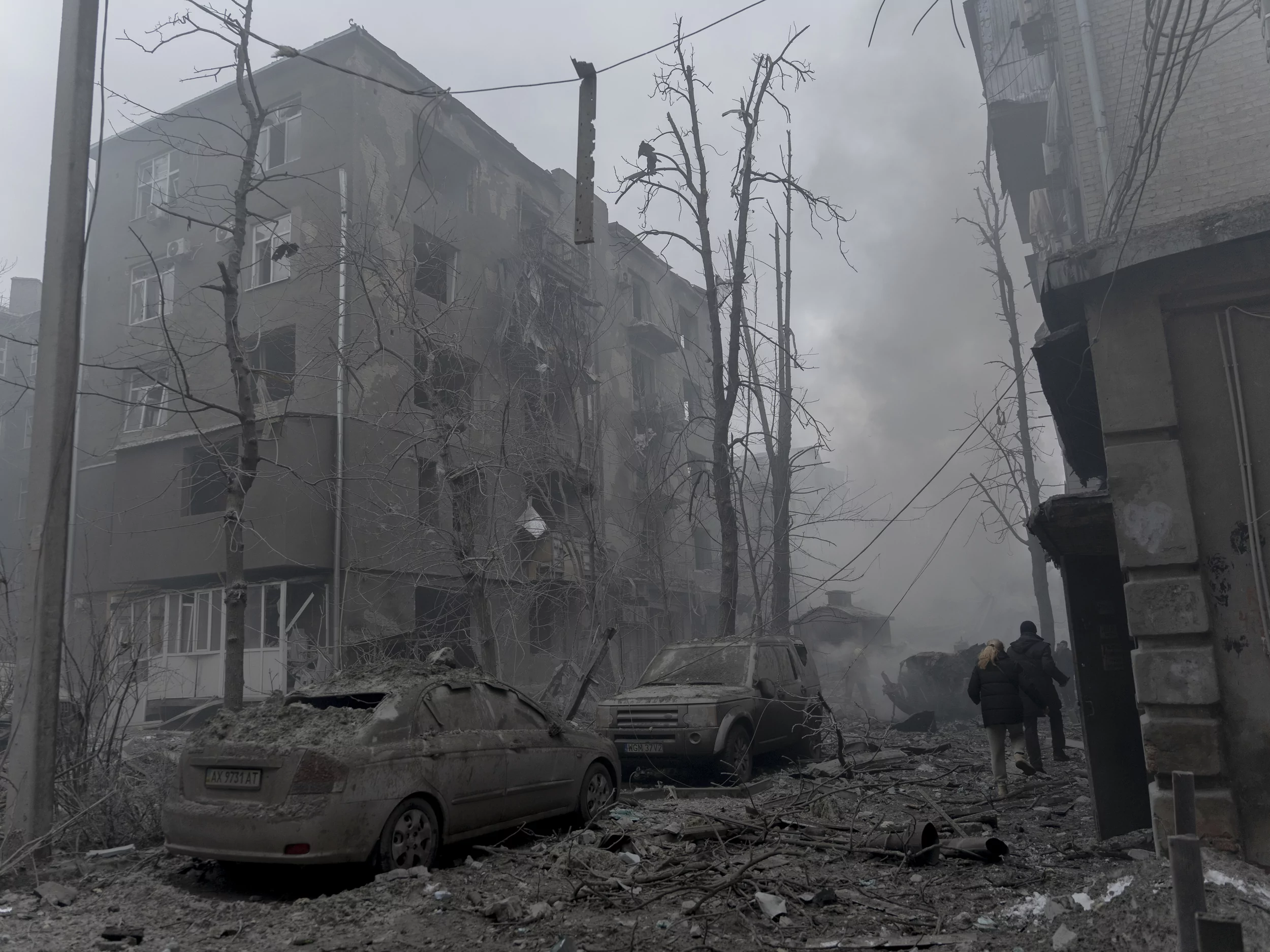 Photo of Damaged street in Kharkiv after Russian attack on the city