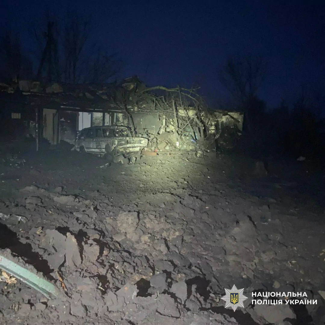 The photo of damage in the Kupiansk district after Russian attacks.