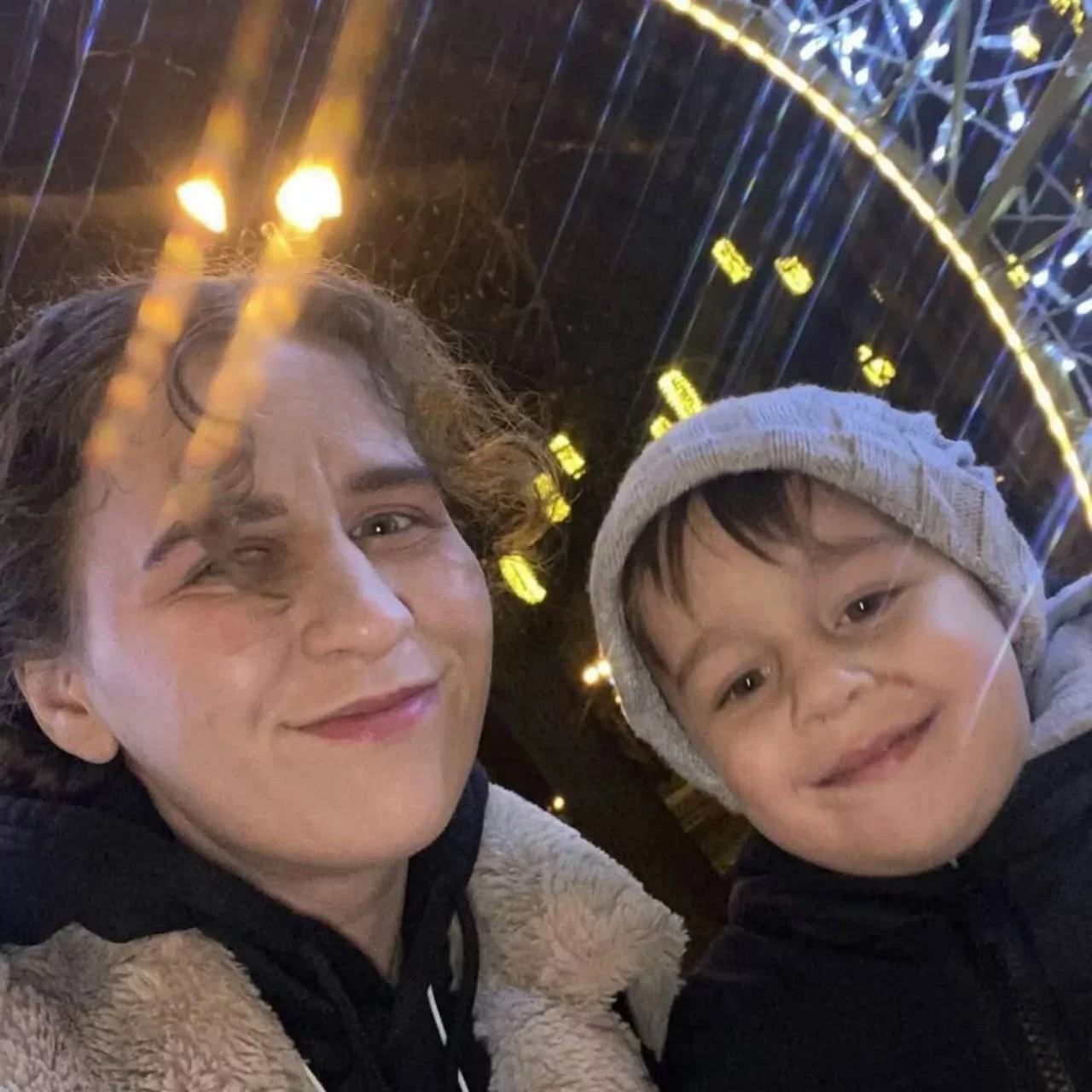 Anastasiia Parkhomenko and her 3-year-old son Maksym