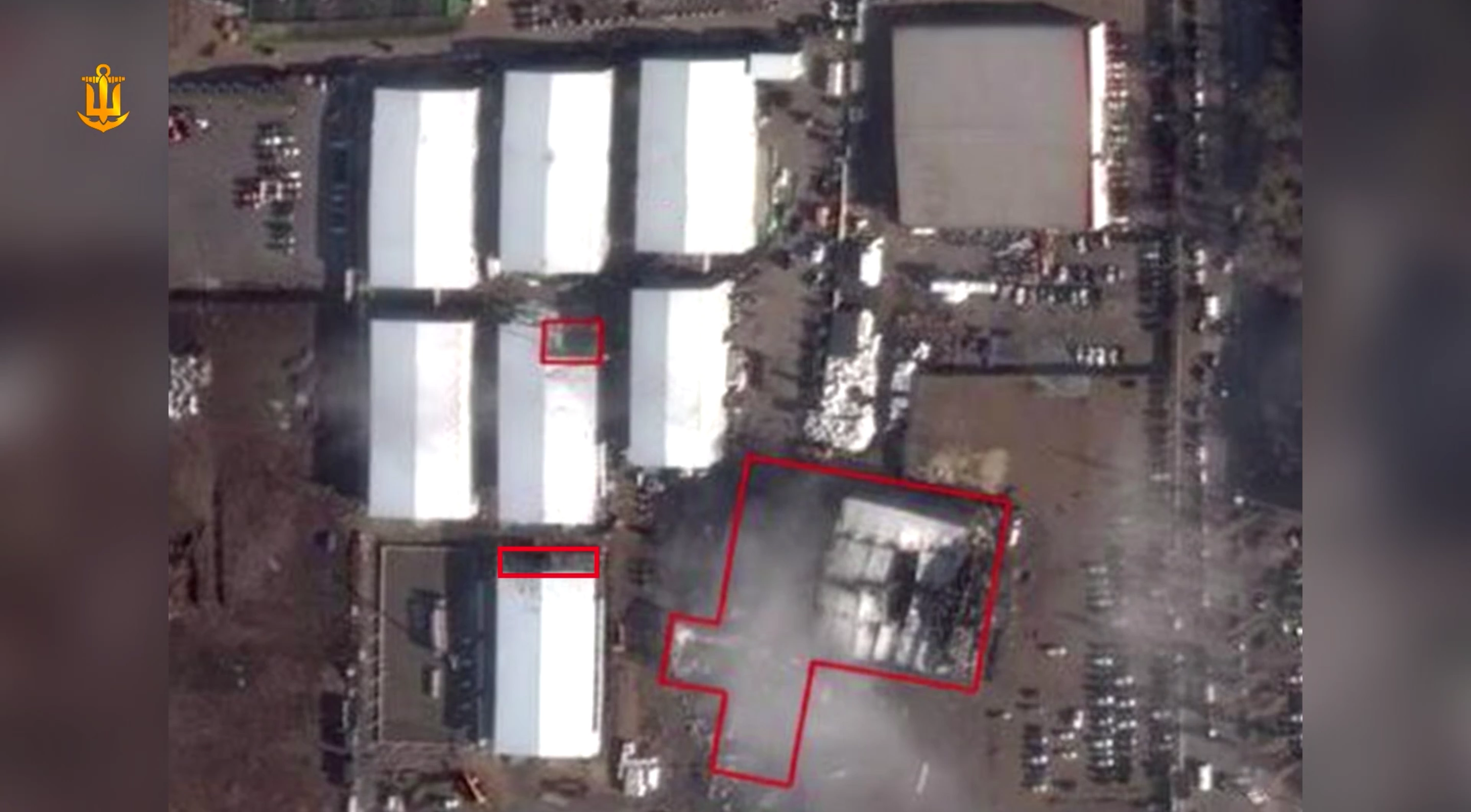 The footage of damage in the territory of the Atlant Aero plant in Taganrog after Ukrainian attack
