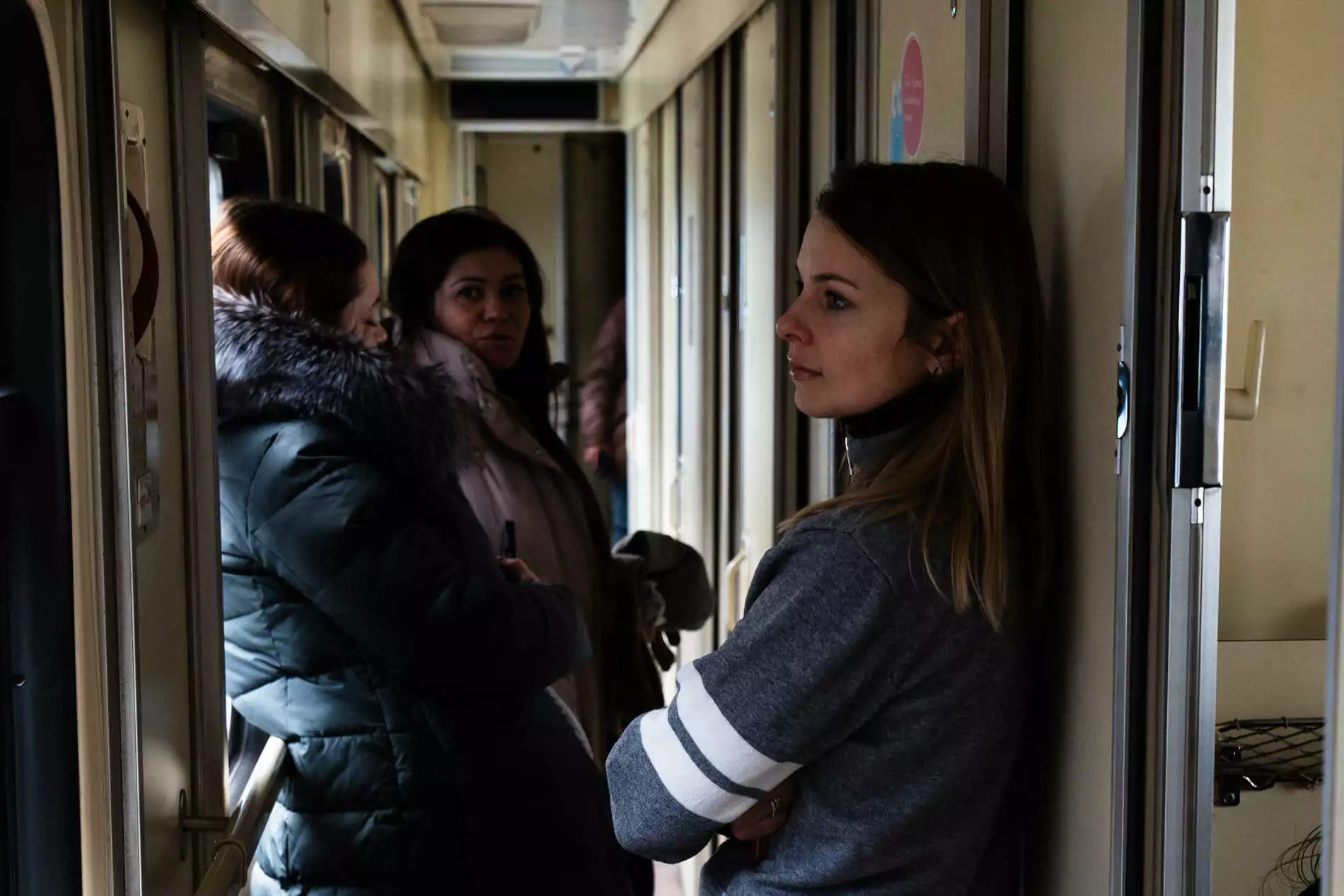 Zhanna Andriianova in the carriage's compartment
