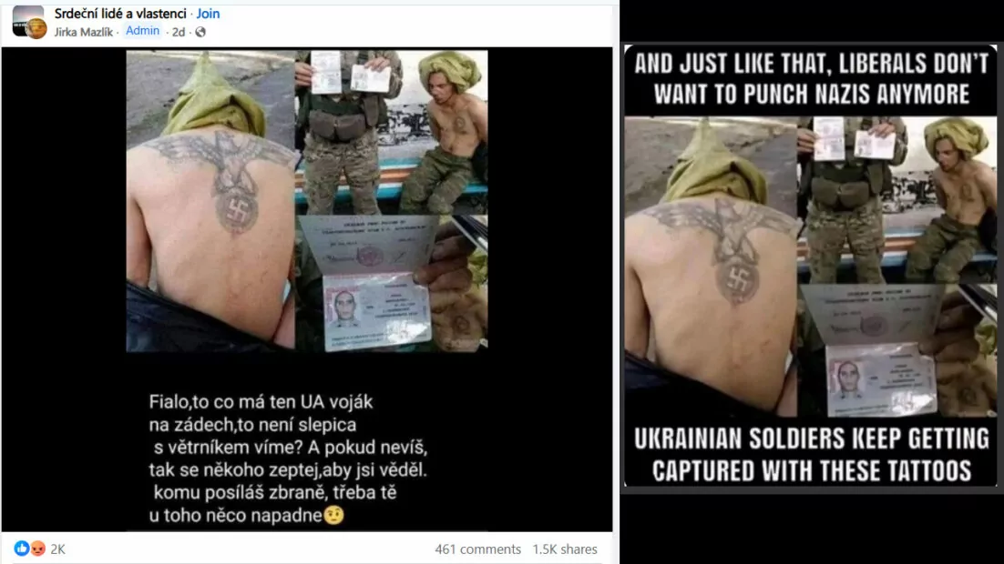 Приклад поширення дезінформації чеською та англійською мовамиФото: колаж Ґвара медіа