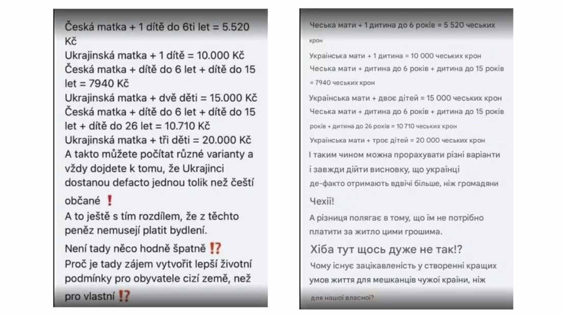 Скриншот допису у Facebook, зробленого 22 січня 2023 року + його перекладКолаж Ґвара Медіа