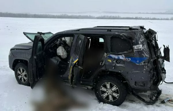 The armored vehicle that was hit by a Russia drone