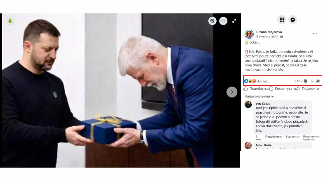 Допис Зузани Майєрової від 16.01.2026Фото: FB/Зузана Майєрова