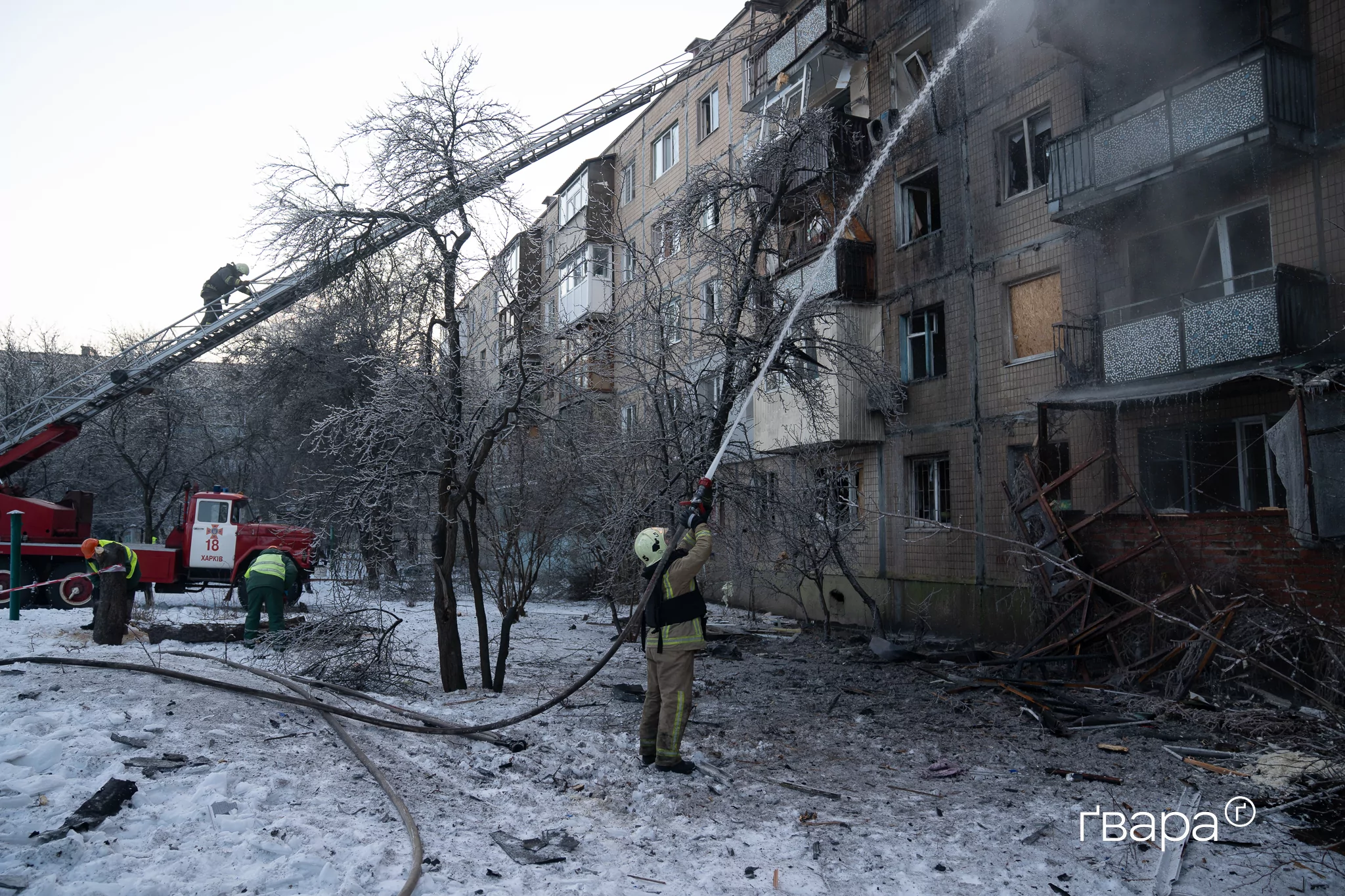зображення до посту: Наслідки російської атаки по житловому будинку на Салтівці &mdash; ФОТО