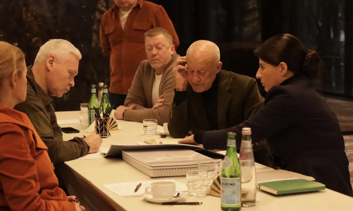 British architect Norman Foster and Kharkiv mayor Ihor Terekhov during discussion on rebuilding of the city / Photo: Norman Foster Foundation