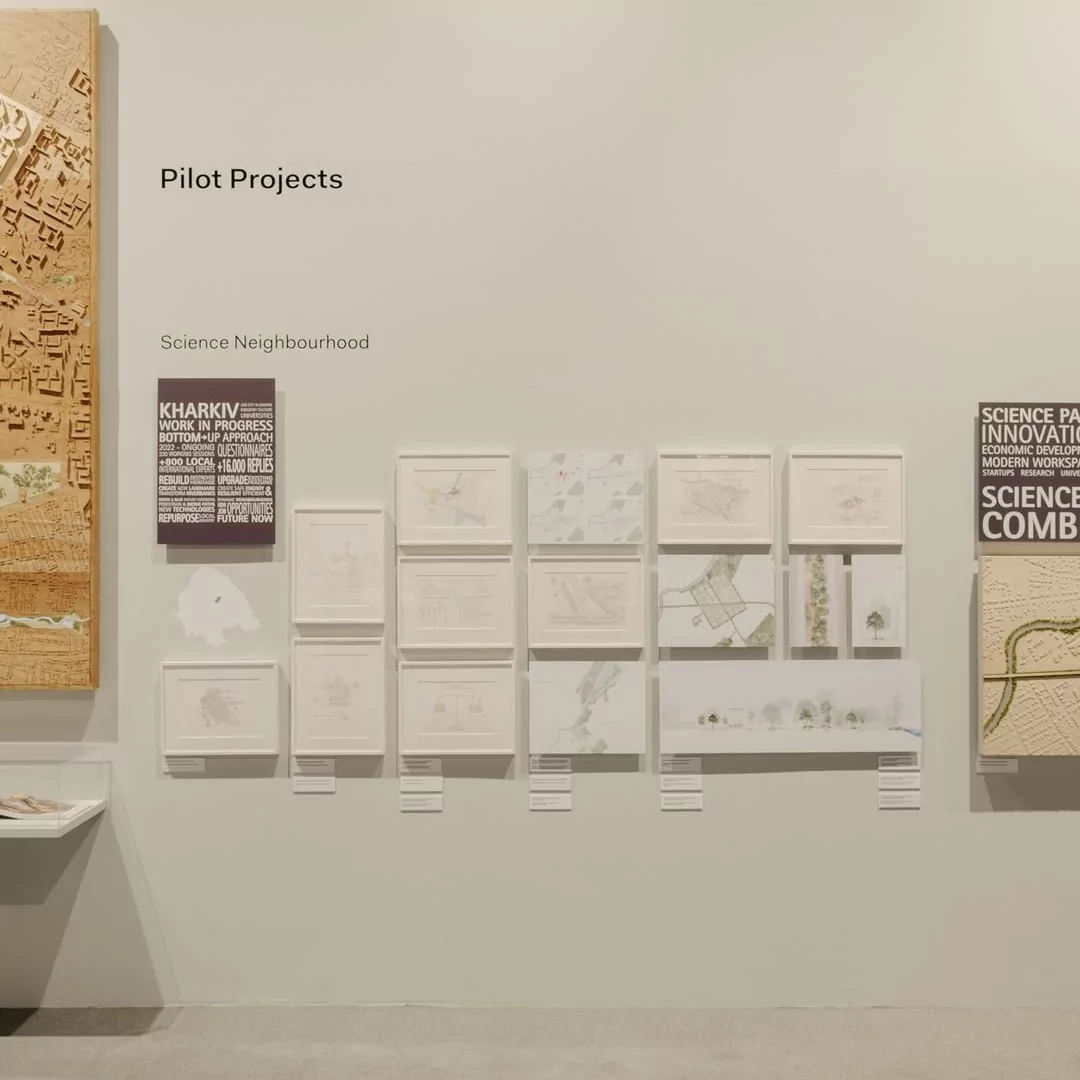 An installation in the form of a map based on Norman Foster’s masterplan for Kharkiv was presented at the Triennale Milano exhibition in August 2025