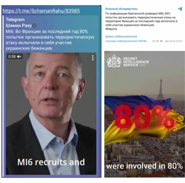 зображення до посту: Фейк. Заяви МІ6 про викриття шахрайських кол-центрів та про українців-терористів у Франції