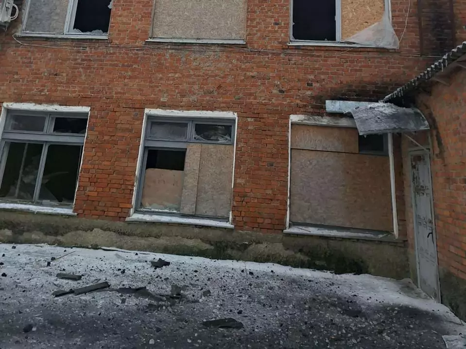 Damaged building of former orphanage in Kharkiv oblast after Russian attack.