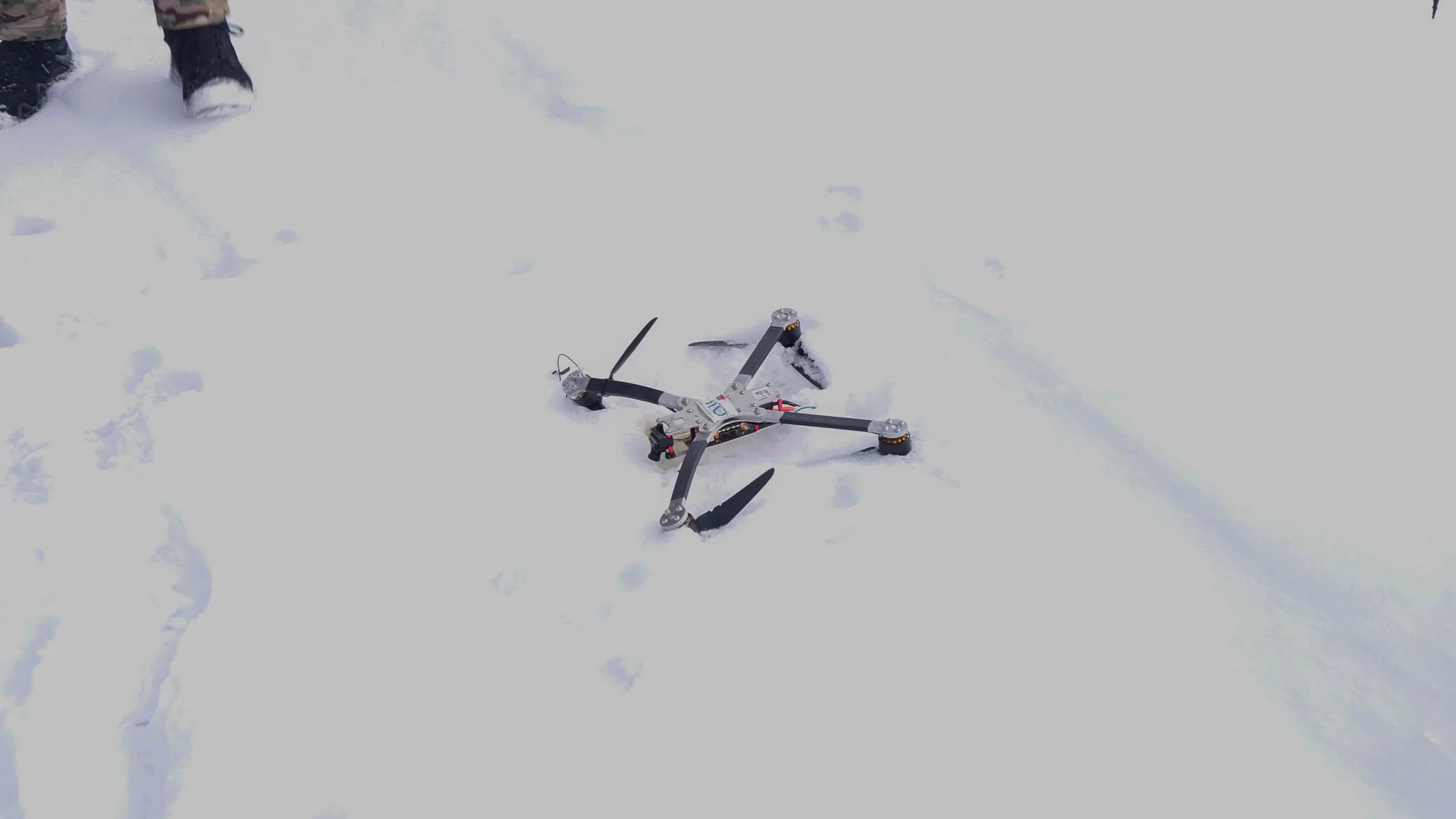 FPV drone in the middle of the road