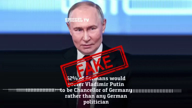 Фейк. Відео Spiegel TV: 62% німців хочуть бачити Путіна канцлером Німеччини